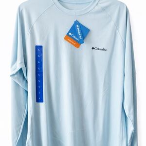 Columbia Spring Blue Performance Shirt Sz L